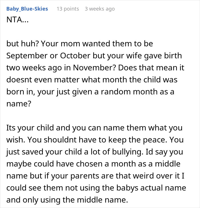Text conversation discussing breaking family tradition in naming a baby. Text conversation discussing breaking family tradition in naming a baby.