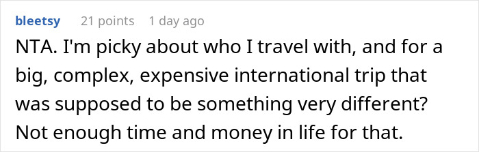 Comment discussing canceled Japan trip, focusing on travel preferences and the complexity of international travel plans. Comment discussing canceled Japan trip, focusing on travel preferences and the complexity of international travel plans.