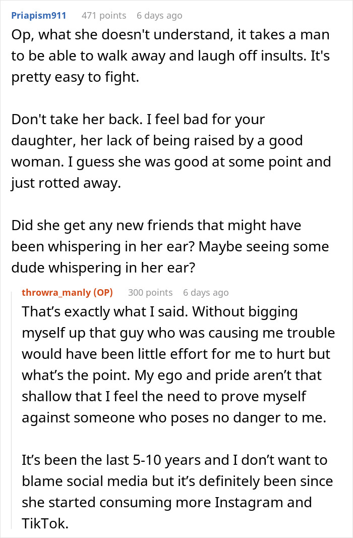 Reddit comments discussing a wife's behavior towards her husband, leading to divorce. Reddit comments discussing a wife's behavior towards her husband, leading to divorce.