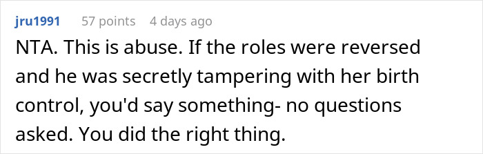 Reddit comment discusses relationship trust issues and potential abuse.