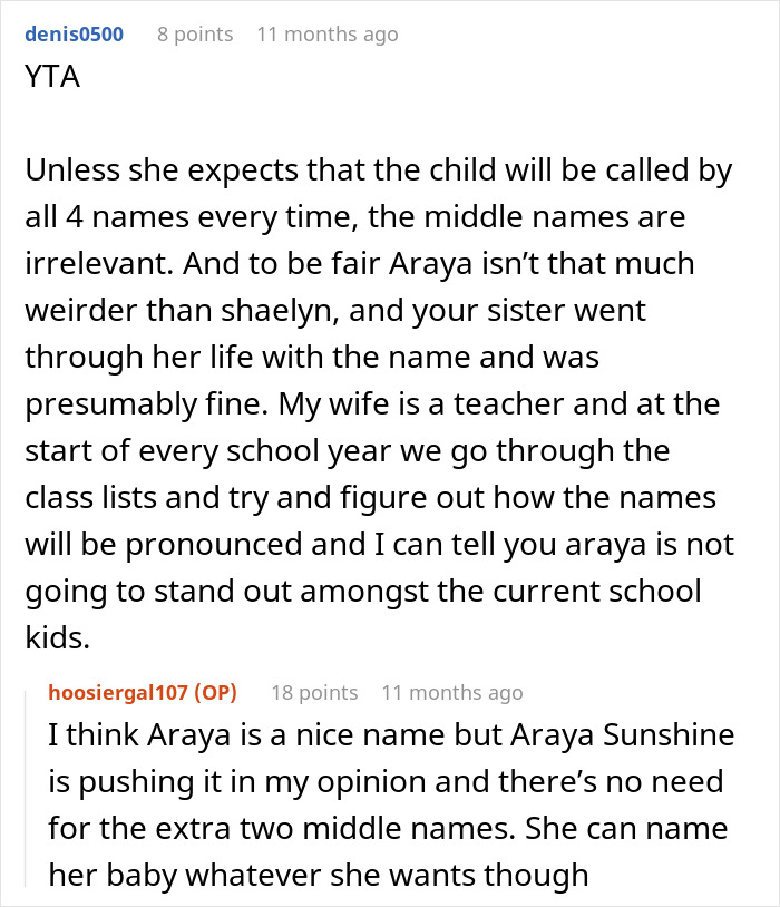 &ldquo;AITA For Telling My Sister That Her Baby Name Is Weird?&rdquo;