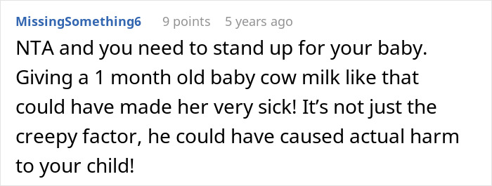 Comment discussing breast milk versus cow milk for babies' health. Comment discussing breast milk versus cow milk for babies' health.