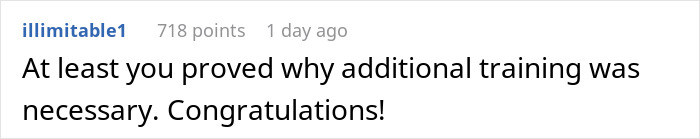 Comment about HR director&rsquo;s mental breakdown, highlighting need for additional training.