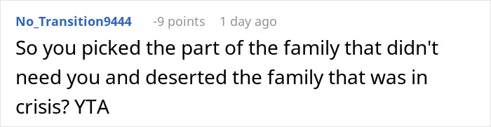 Comment thread about family and crisis related to an alcoholic brother-in-law situation.