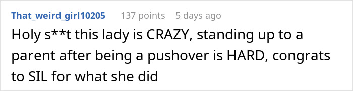 Reddit comment highlighting a grandma demanding an heirloom crib, leaving parents horrified.