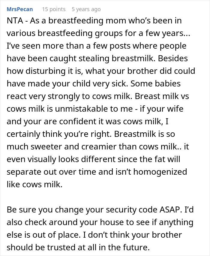 Text discussing issues with replacing refrigerated breast milk, concerns for baby's health, and trust advice. Text discussing issues with replacing refrigerated breast milk, concerns for baby's health, and trust advice.