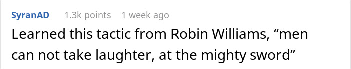 Comment about men and laughter in response to a subway incident.