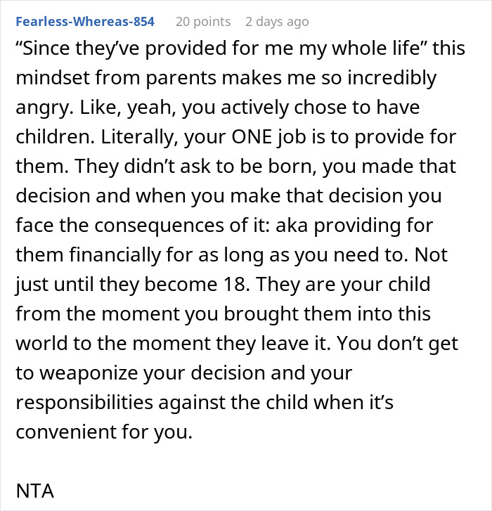 Text expressing frustration with parents claiming rights to daughter's money because they raised her. Text expressing frustration with parents claiming rights to daughter's money because they raised her.