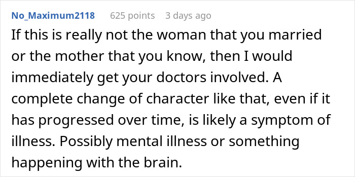 Screenshot of user No_Maximum2118 discussing a woman's behavior change on a forum.