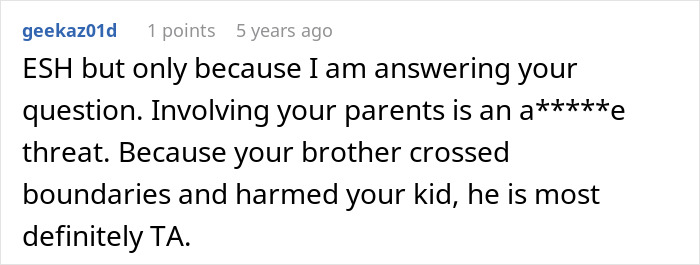 Comment discussing boundaries and family issues related to milk replacement incident. Comment discussing boundaries and family issues related to milk replacement incident.