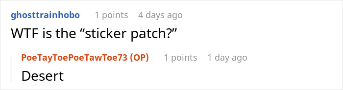 Reddit comment exchange about the meaning of "sticker patch. Reddit comment exchange about the meaning of "sticker patch.