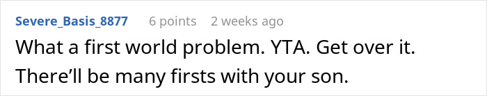 Comment calling a new mom manipulative for crying over missing a baby first, suggesting it's a first world problem. Comment calling a new mom manipulative for crying over missing a baby first, suggesting it's a first world problem.