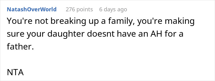 Comment addressing family concerns over accident pregnancy and upset fianc&eacute;.