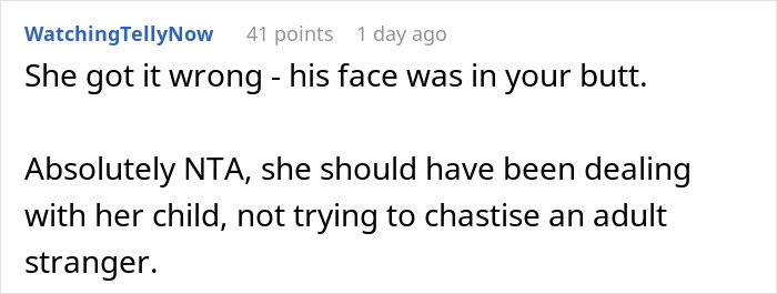 Reddit comment criticizing a mom for ignoring her child&rsquo;s tantrum on a plane and scolding a man instead.