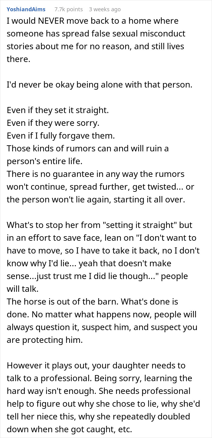 Text discussing consequences of teen's false accusations against stepdad. Text discussing consequences of teen's false accusations against stepdad.