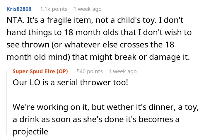 Text conversation discussing toddler breaking a phone. Text conversation discussing toddler breaking a phone.