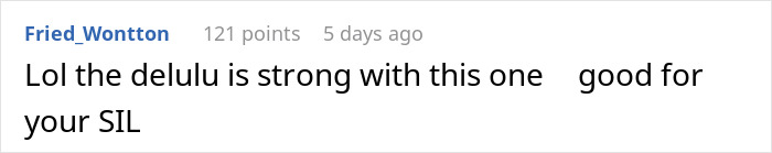 Comment about a grandmother wanting a family crib for a grandchild, with users reacting humorously.