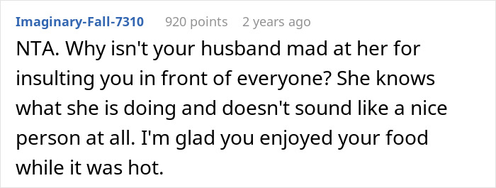 MIL Shocked Family Ate Without Her After Telling Them To Do Exactly That, Scolds The Perpetrator