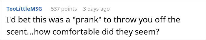 Comment discussing a prank related to a woman's relationship ending. Comment discussing a prank related to a woman's relationship ending.