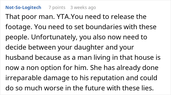 A comment discussing a family conflict and the impact of a teen lying about her stepdad. A comment discussing a family conflict and the impact of a teen lying about her stepdad.
