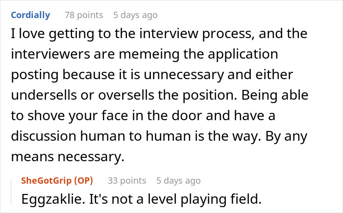 Reddit comments discussing job interview process and background check importance.
