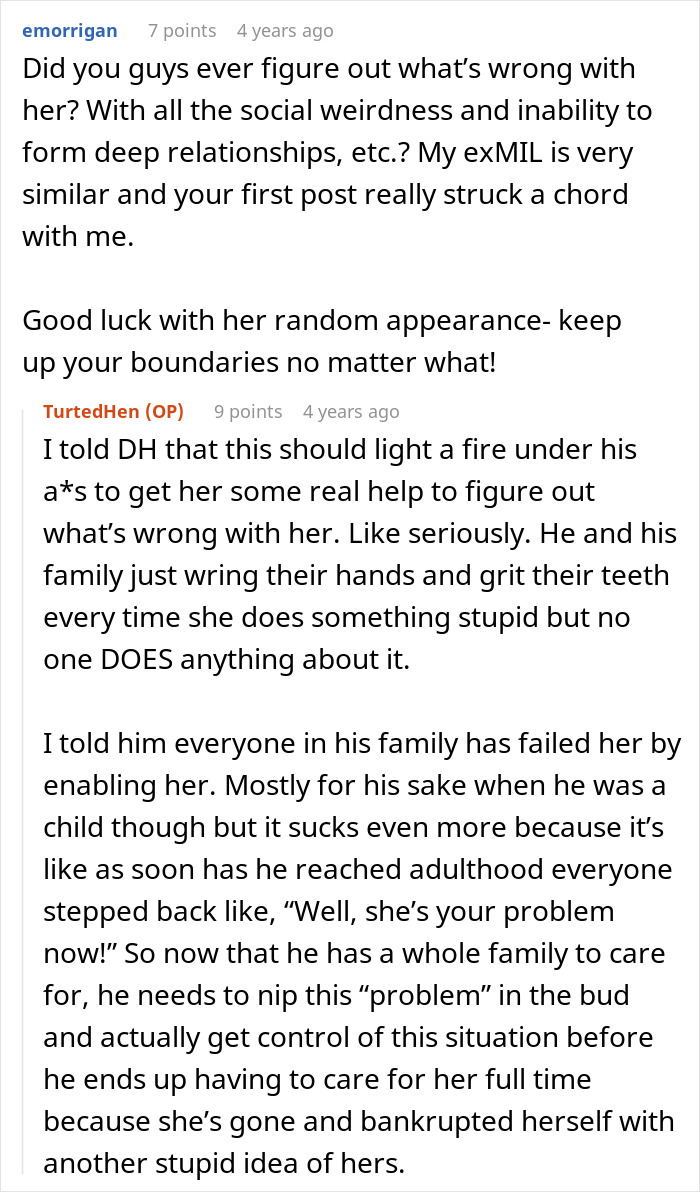 Reddit comments discussing unannounced MIL visits and family boundaries. Reddit comments discussing unannounced MIL visits and family boundaries.