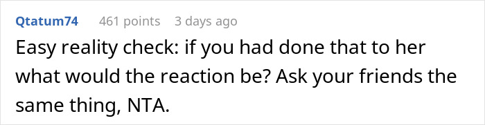 Comment questioning the repercussions of a prank in a two-year relationship. Comment questioning the repercussions of a prank in a two-year relationship.