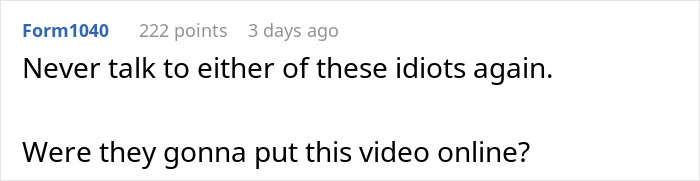 Reddit comment discussing the consequences of a prank in a relationship. Reddit comment discussing the consequences of a prank in a relationship.