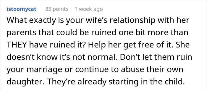 Comment discussing overbearing MIL's negative impact on family dynamics. Comment discussing overbearing MIL's negative impact on family dynamics.