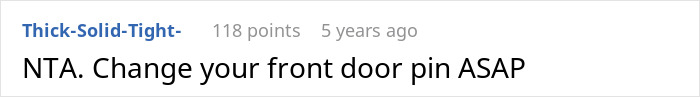 Reddit comment about changing front door pin related to breast milk and cow milk issue. Reddit comment about changing front door pin related to breast milk and cow milk issue.