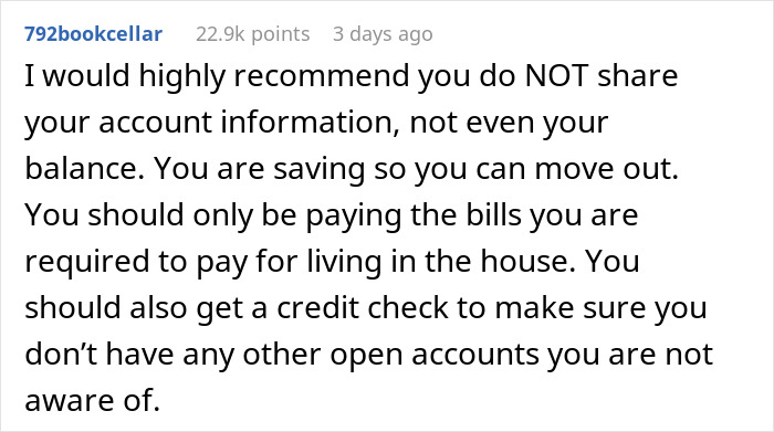 Text advice on financial independence in family contexts, highlighting account privacy for mother-money-family-emergency situations. Text advice on financial independence in family contexts, highlighting account privacy for mother-money-family-emergency situations.