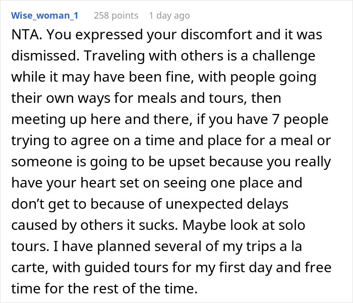 Comment discussing challenges of traveling with friends to Japan. Comment discussing challenges of traveling with friends to Japan.