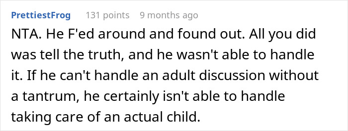 Reddit comment about a grandpa deemed incompetent and ignorant for childcare.