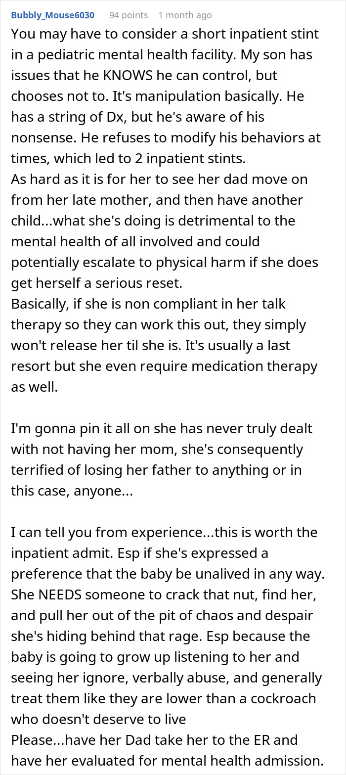 Text discussing a mom's thoughts on ending a marriage due to stepdaughter's hostility. Text discussing a mom's thoughts on ending a marriage due to stepdaughter's hostility.