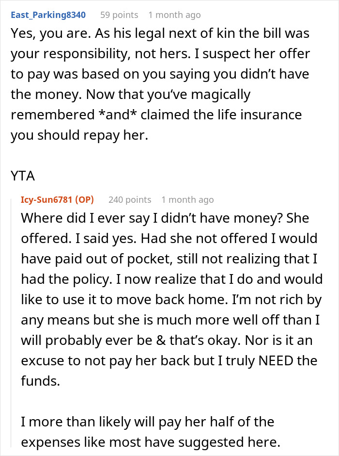 Online discussion about funeral costs and repayment from life insurance. Online discussion about funeral costs and repayment from life insurance.