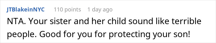 Reddit comment discussing declining a wedding invitation due to family issues.