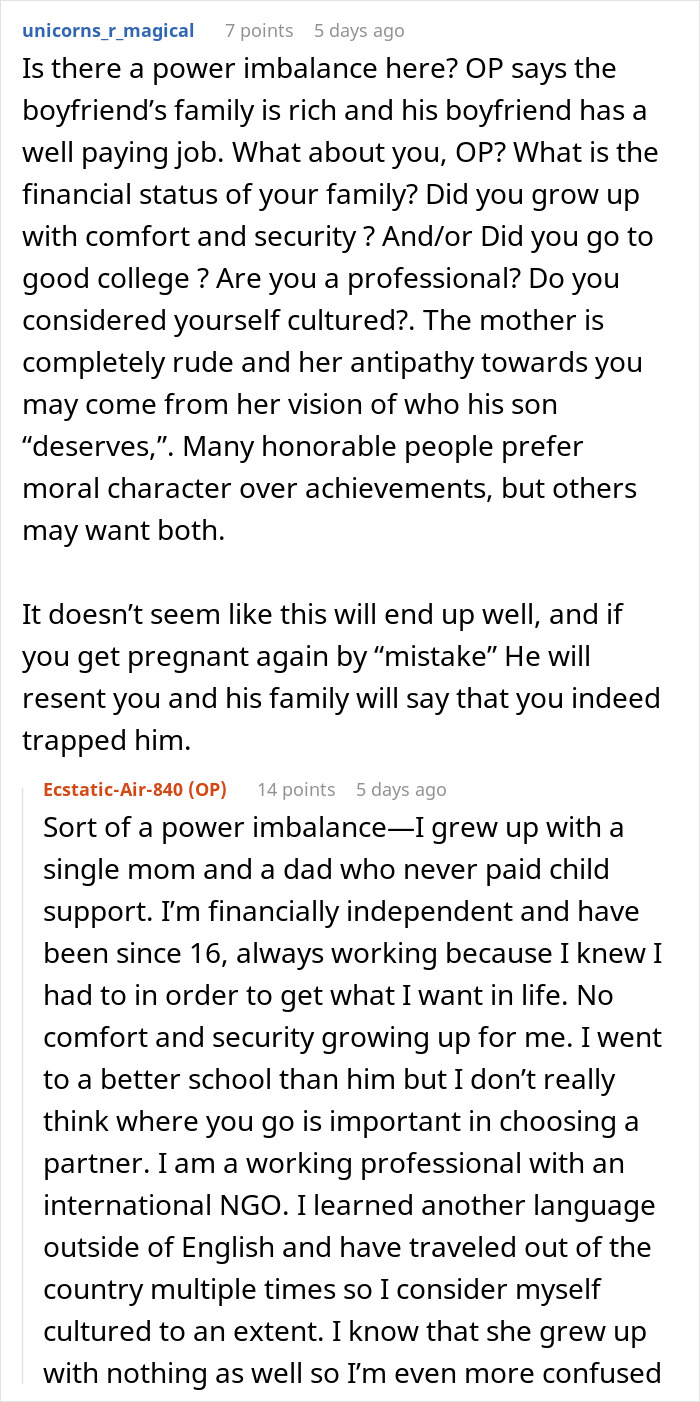 Discussion highlighting resentment over gift-giving imbalance between partner and mother.