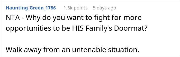 Reddit comment about a man's choice between his toxic sister and girlfriend, advising to leave an untenable situation. Reddit comment about a man's choice between his toxic sister and girlfriend, advising to leave an untenable situation.
