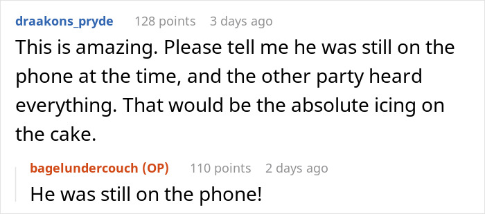 Reddit comments discussing a woman's revenge on a driver who fat-shamed her, revealing he was on the phone. Reddit comments discussing a woman's revenge on a driver who fat-shamed her, revealing he was on the phone.