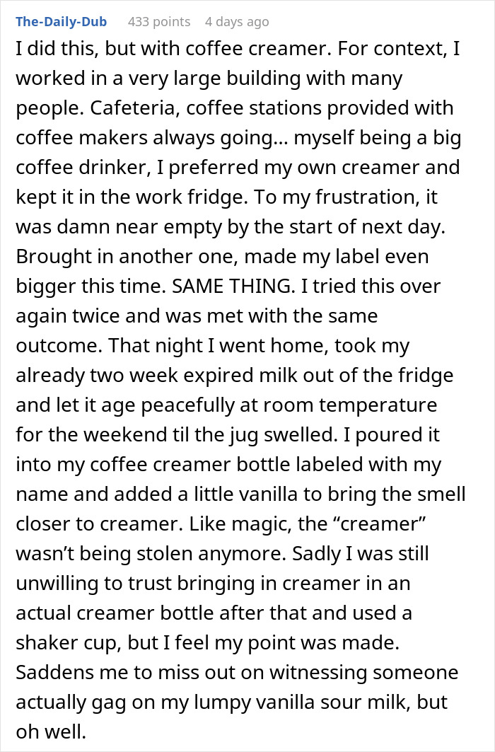 “Coworker Kept Stealing My Lunch, So I Started Leaving Fake Leftovers To Teach Them A Lesson” “Coworker Kept Stealing My Lunch, So I Started Leaving Fake Leftovers To Teach Them A Lesson”
