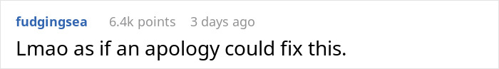 A Reddit comment says, "Lmao as if an apology could fix this," discussing a neighbour daughter husband affair.