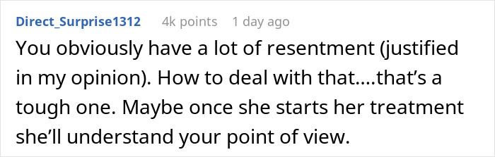 Reddit comment about resentment and understanding in a marriage apology discussion. Reddit comment about resentment and understanding in a marriage apology discussion.