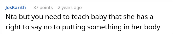 Reddit comment discussing the importance of teaching children healthy eating habits. Reddit comment discussing the importance of teaching children healthy eating habits.