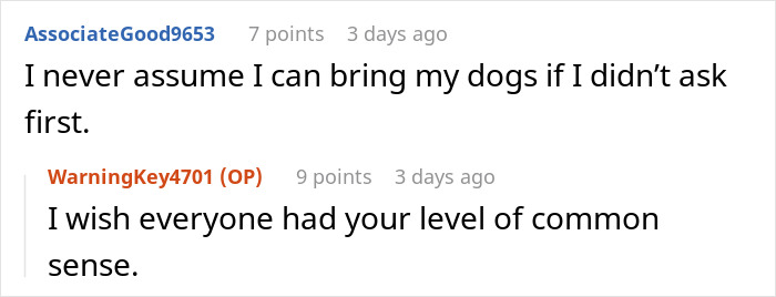 Text discussing bringing dogs to events and common sense. Text discussing bringing dogs to events and common sense.