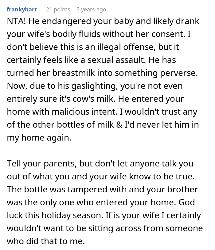 Text post discussing accusations of replacing breast milk with cow milk. Text post discussing accusations of replacing breast milk with cow milk.