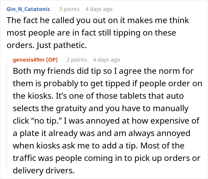 Discussion on tipping norms and customer frustrations over automated gratuity prompts.