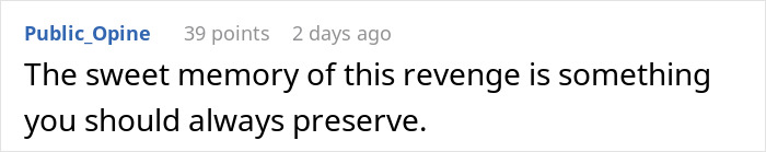 Comment about revenge as a woman deals with illegal parking herself.