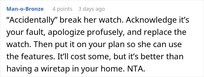 Text advice on dealing with spying through a Gizmo Watch and avoiding home wiretap. Text advice on dealing with spying through a Gizmo Watch and avoiding home wiretap.