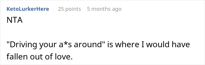 Reddit comment criticizing husband's defense for leaving wife during surgery.