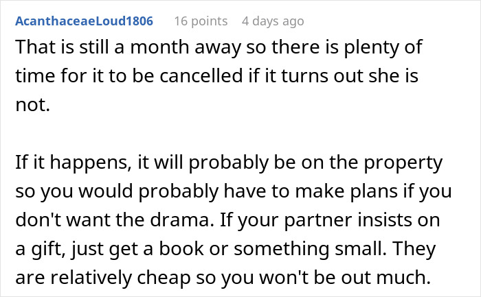 Comment discussing potential cancellation of baby shower without proof of baby. Comment discussing potential cancellation of baby shower without proof of baby.